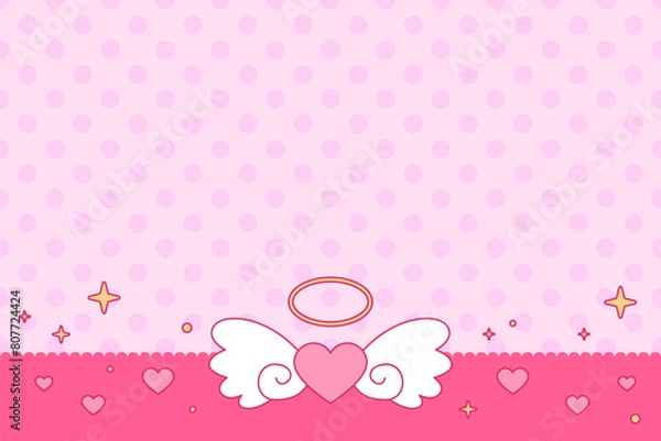 Fototapeta Abstract pink background vector illustration. Abstract pink background with bow and hearts. Decoration banner themed Lol surprise doll girlish style. Invitation card template
