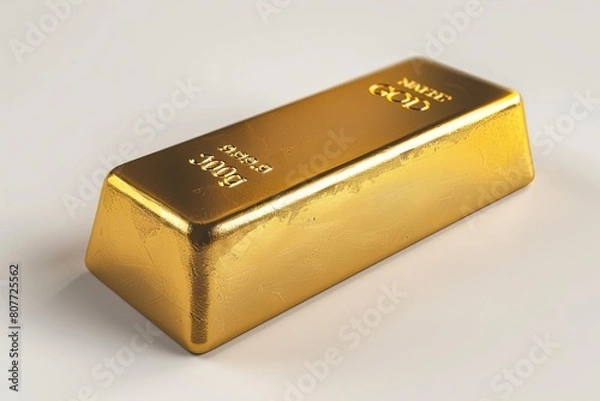 Obraz gold bar isolated on white background