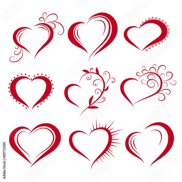 Obraz Hearts in a creative style