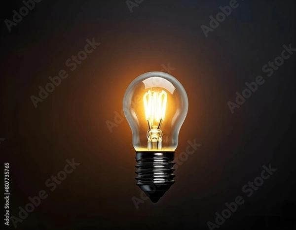 Obraz Glowing electric light bulb on a dark background