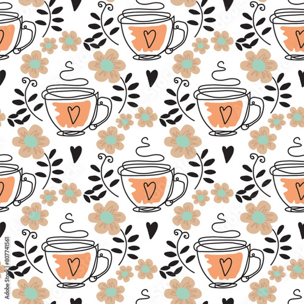 Obraz tea time seamless-03