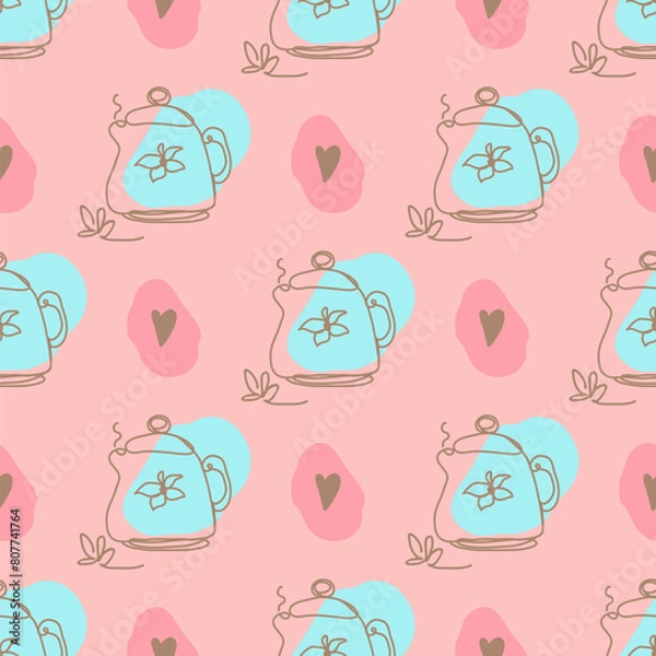 Obraz tea time seamless-06