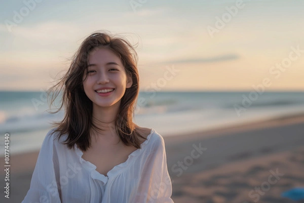 Fototapeta 海辺の女性