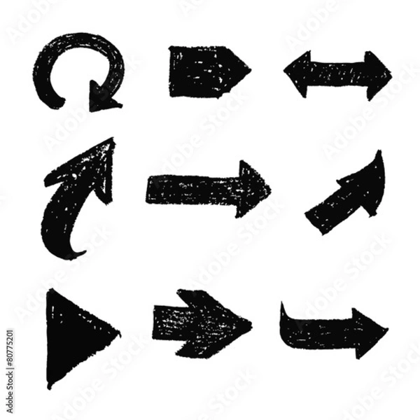Fototapeta black grunge arrow set vector