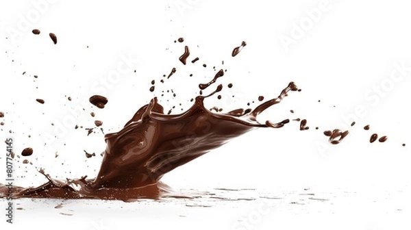 Obraz Flying peanuts with splash of chocolate white background UHD wallpaper