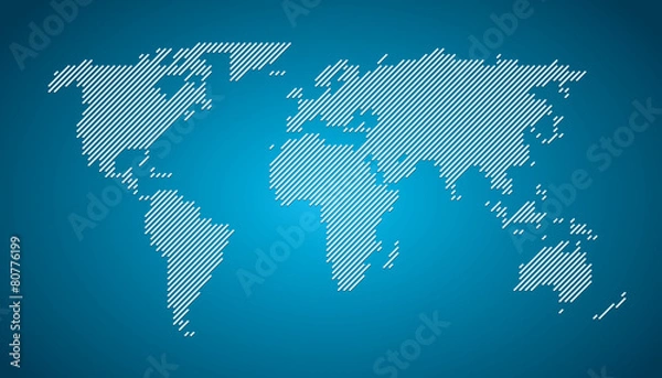 Obraz World map diagonal lines EPS 10