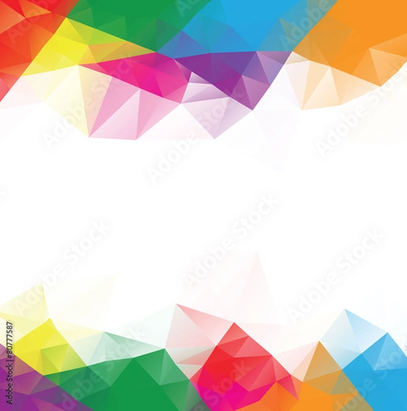 Fototapeta low poly multicolor background with white space center vector