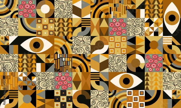 Obraz pattern style of klimt and bauhaus poster