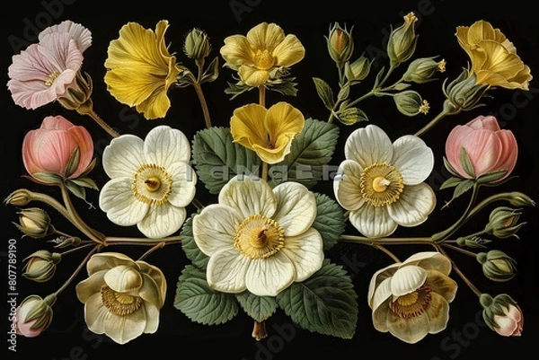Fototapeta Botanical Elegance: Delicate Specimens Ensemble Clipart Pack
