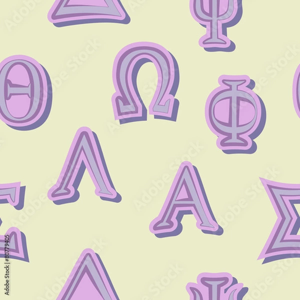 Fototapeta seamless background with letters of the Greek alphabet
