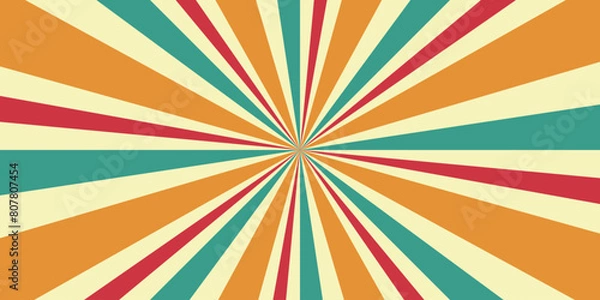 Obraz Classic vintage rays sunburst retro background. vector background template retro vintage style