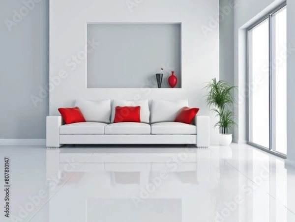 Fototapeta minimalism interior design, living room