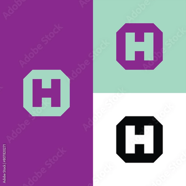 Obraz modern letter H logo, simple letter H logo.