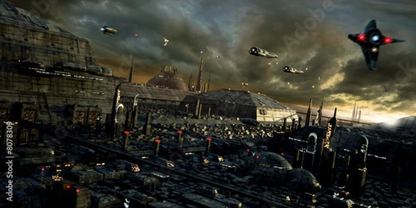 Obraz Miasto i krajobraz science-fiction