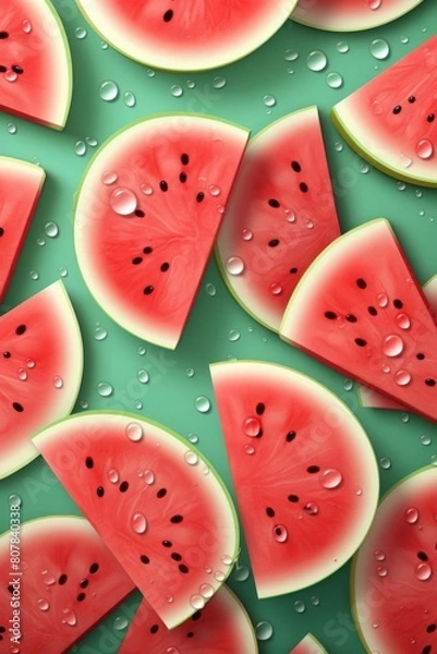 Fototapeta pattern of watermelon slices with soft colors