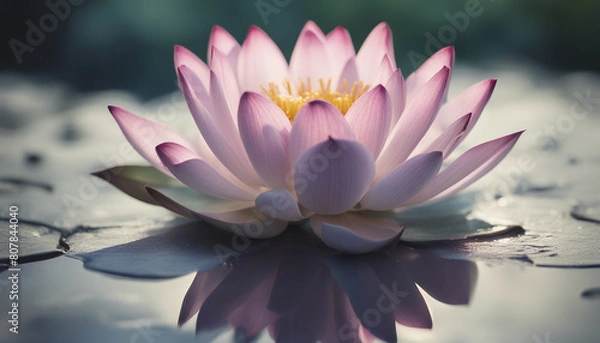 Fototapeta Lotus flower, isolated white background, copy space for text
