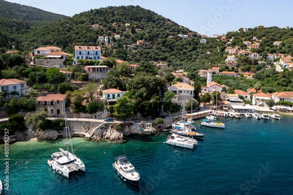 Obraz Aerial view of Kioni on the island of Ithaca