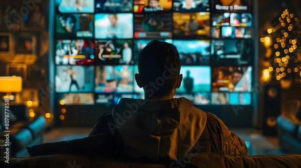 Obraz TV and the digital era as streaming channels redefine home entertainment.Transformation of TV watching as online streaming platforms.