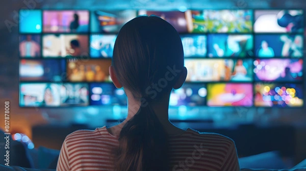 Obraz TV and the digital era as streaming channels redefine home entertainment.Transformation of TV watching as online streaming platforms.