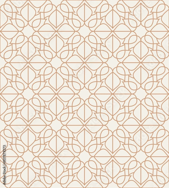 Fototapeta Vector abstract oriental pattern. Line with Arabic ornaments. Patterns, backgrounds and wallpapers for your design. Textile ornament. Vector illustration.