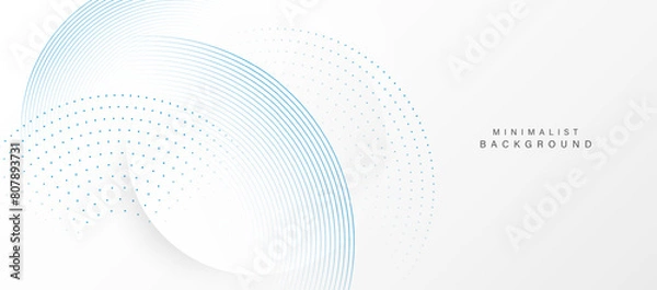 Obraz Abstract white background with blue circle rings. Digital future technology concept. vector illustration.	
