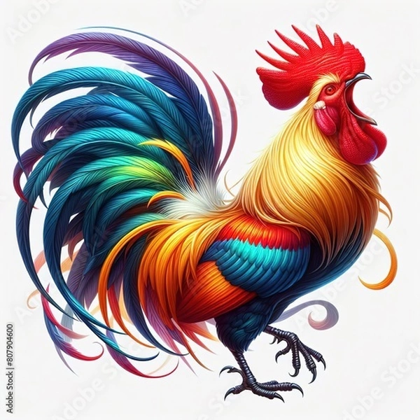 Obraz colorful roosters