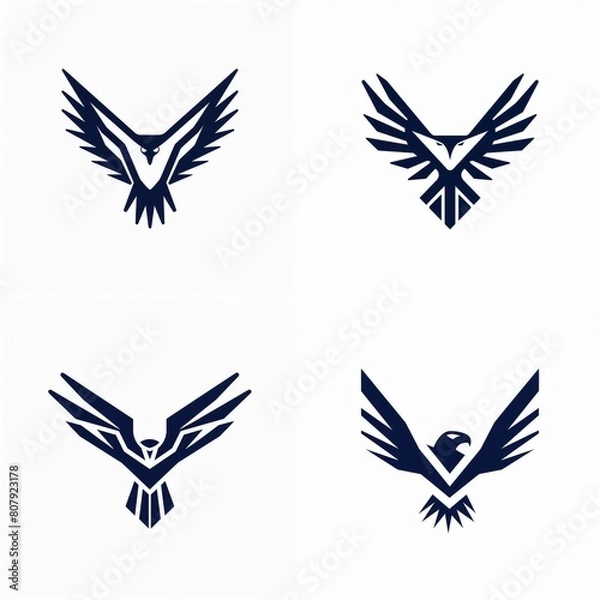 Obraz Stylized single-color eagle logo