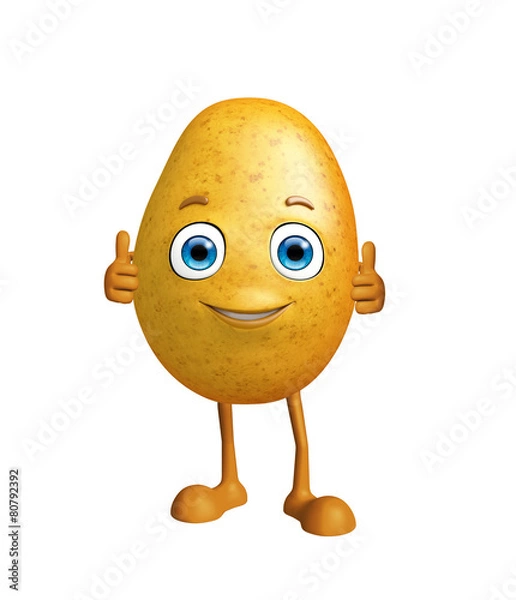 Obraz Potato character with thumbs up pose