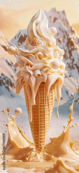 Obraz cornets de glace éclaboussures