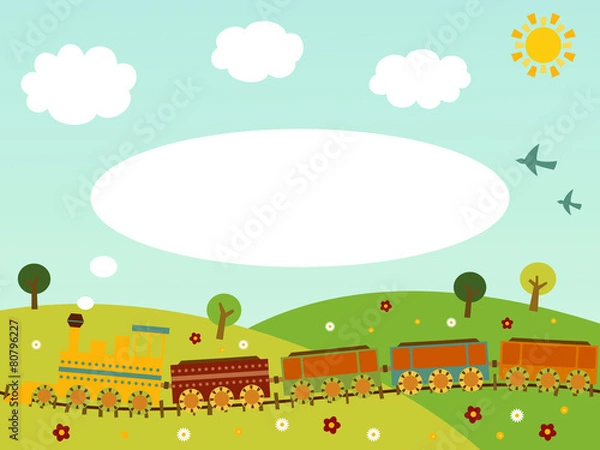 Fototapeta Background with train