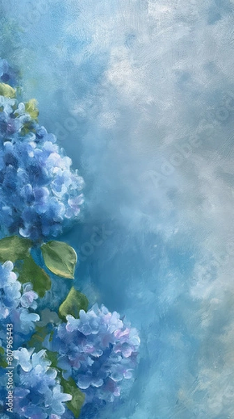 Fototapeta 抽象的な青い夏のアジサイ