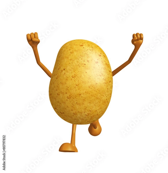 Obraz Potato character with running pose