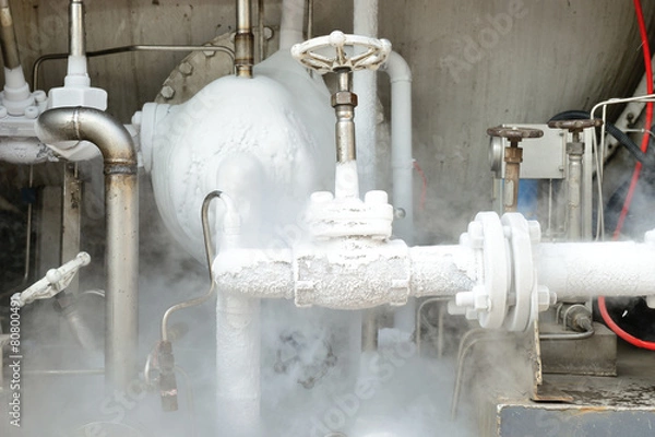 Fototapeta Ice on liquid oxygen