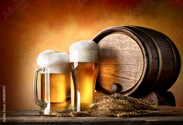 Obraz Piwo i beczka