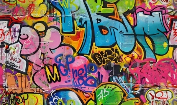 Fototapeta Seamless graffiti texture