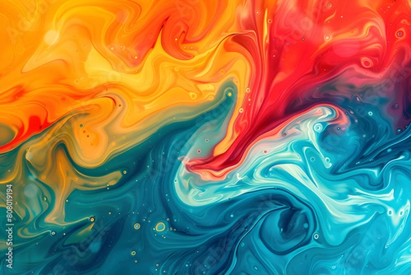 Obraz Flüssige Farbexplosion: Abstrakter Hintergrund mit lebendigen Farben