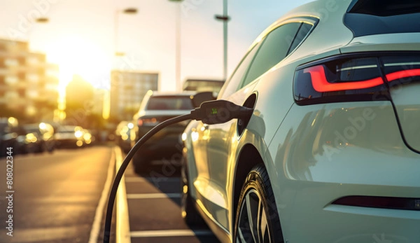 Fototapeta Energy Subsidies Illuminating Clean Futures: Charging EVs in Urban