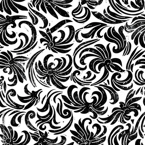Obraz seamless black and white pattern ai generative 