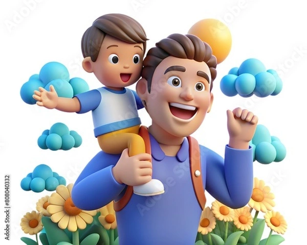 Fototapeta Father's Day 3d illustration