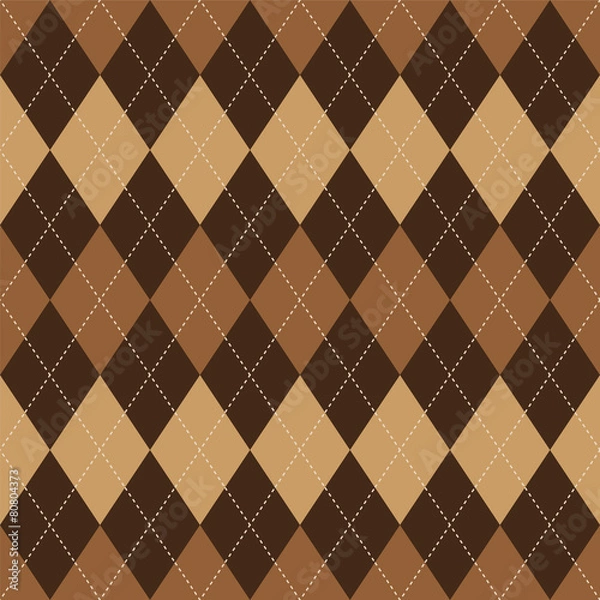Obraz Argyle pattern brown rhombus seamless texture