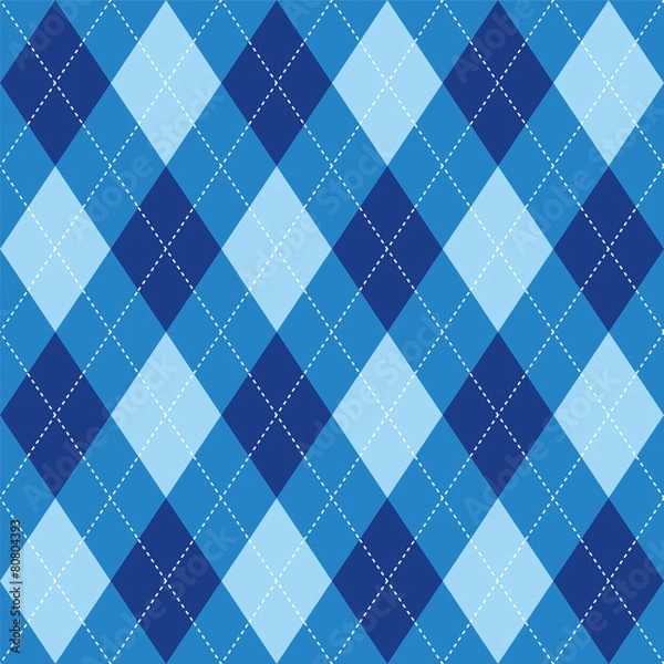 Obraz Argyle pattern blue rhombus seamless texture