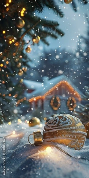 Obraz Christmas Ornament in the Snow