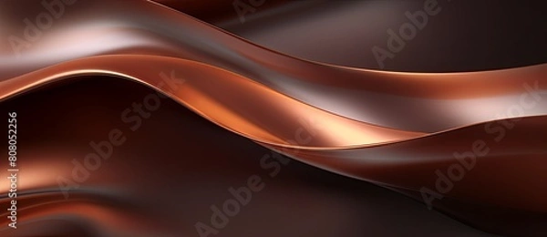Fototapeta A metallic wave design resembling a brown wood pattern on a black background
