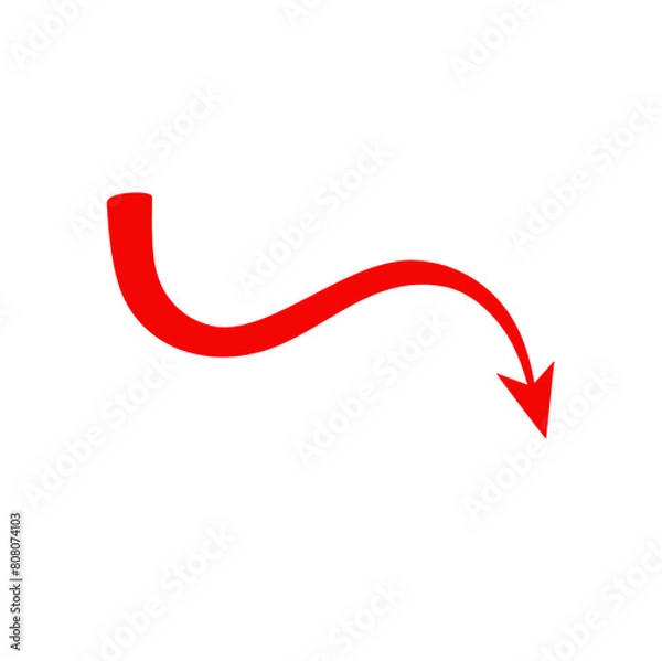 Fototapeta Red Devil Tail With Arrow 