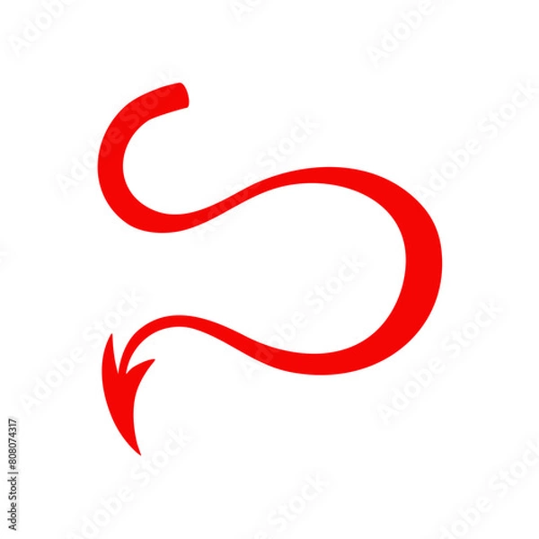 Fototapeta Red Devil Tail With Arrow 