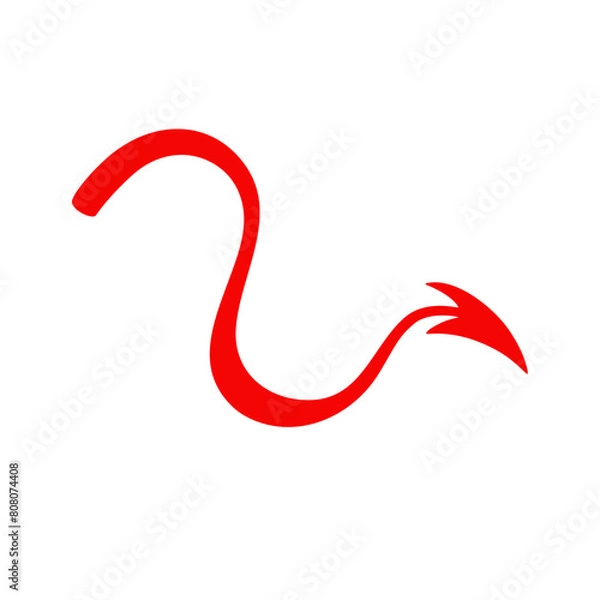Fototapeta Red Devil Tail With Arrow 