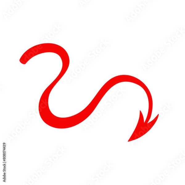 Fototapeta Red Devil Tail With Arrow 