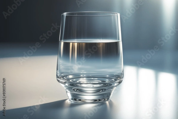 Obraz Glass of Water on the Table Half Filled
