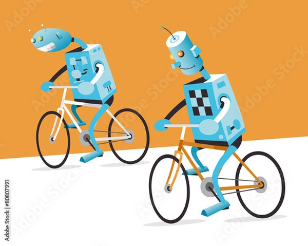 Obraz Two robots on a bike
