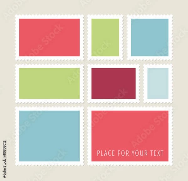 Obraz Set of colorful postage stamps